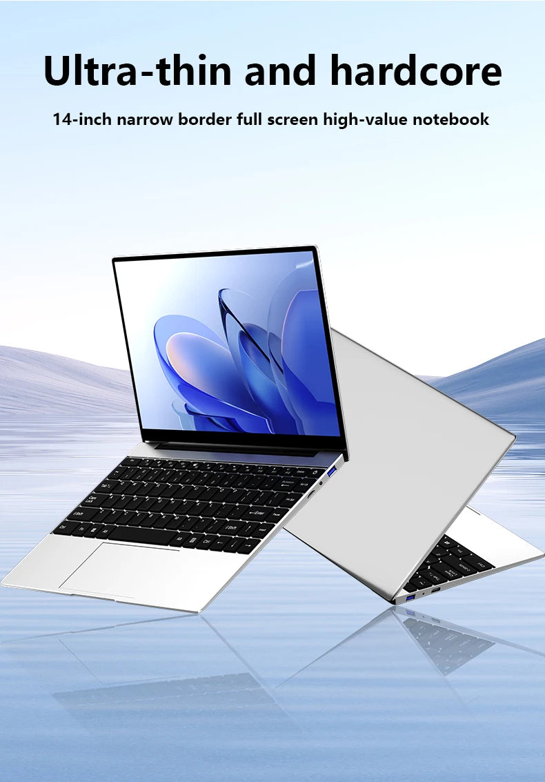 LENO 14.1 "ordinateur portable 16GB RAM 2TB SSD Windows 11 Intel N3700 Ultra mince ordinateur portable Gamer 1920*1080 affichage bureau étude ordinateur PC