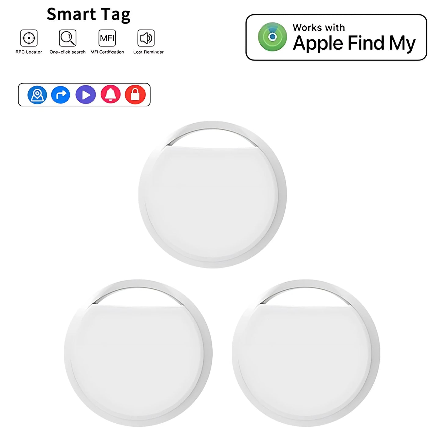 Mini Bluetooth Smart GPS Tracker, works with Find My App iTag, Anti-loss Reminder Device, MFI Rated Locator, Car Key, Kids Pet Finder