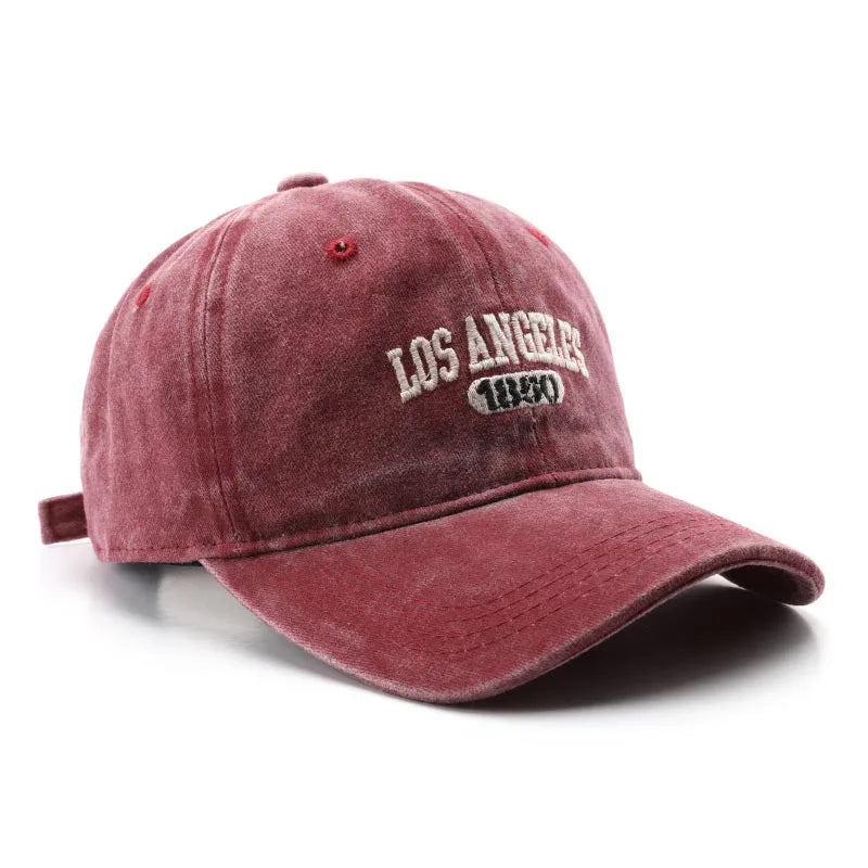 Men Women Embroidered Letter Baseball Cap Vintage Fashion Solid Adjustable Outdoor Sports Snapback Hat Distressed Gorras