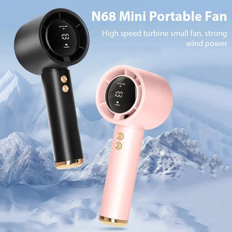 Ventilateur portatif turbo — 100 vitesses, mini, à main, maison, voyage, camping