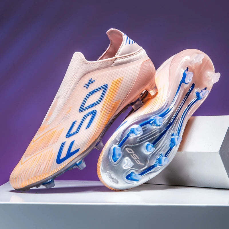 Chaussures de Football FG Homme Cuir Verni Basses — Crampons Longs, Professionnel Pelouse EU 31–48