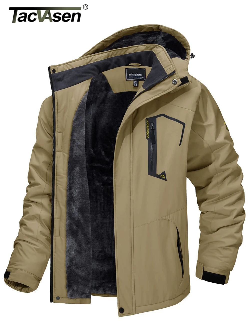 Veste Montagne Polaire Homme — Randonnée Capuche Amovible Ski Snowboard Parka