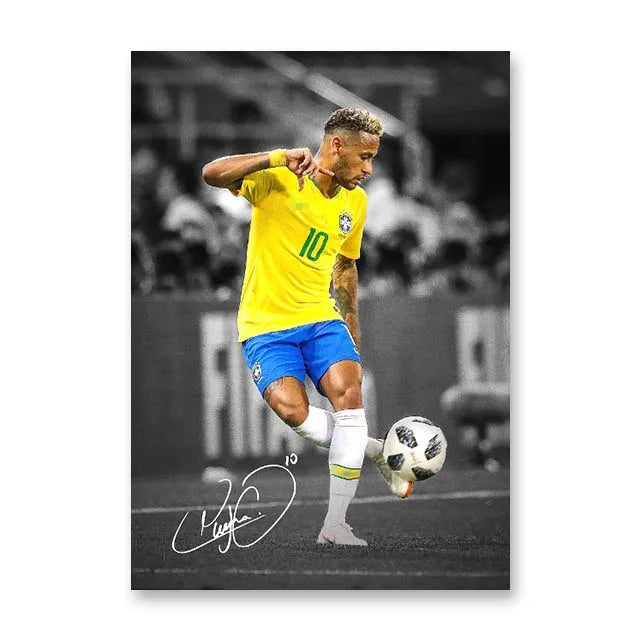 Affiche Toile Star Football — Décoration Murale Moderne Sans Cadre