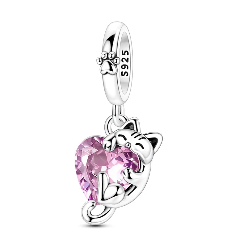 925 Sterling Silver Charms, Pearl Pendants, Tree of Life, Turtle, Love, Gemstones, Sunflower, for Women, Bracelet, Gift Jewelry, New Collection