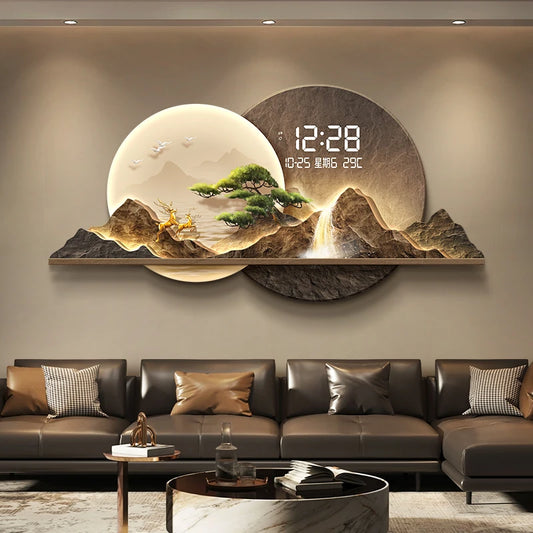 Reloj de pared digital moderno nórdico de lujo de gran tamaño, diseño creativo, reloj de pared estético xenomorfo, decoraciones de pared de habitación