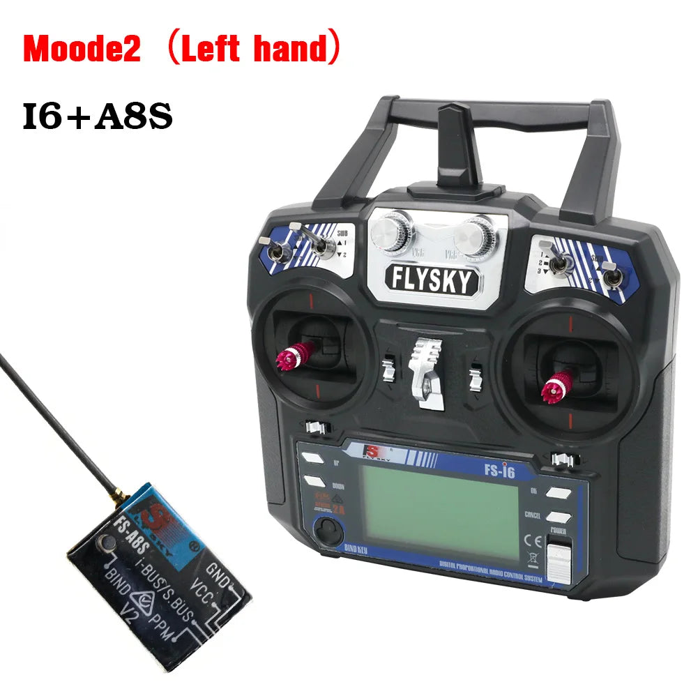 Transmisor FLYSKY FS-i6 I6 2.4G 6CH Control Remoto de Radio con Receptor iA6 iA6B X6B A8S R6B iA10B FS2A para Avión RC Drone