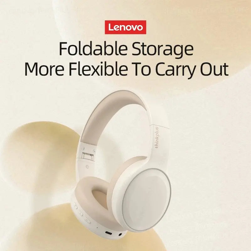 Auriculares Lenovo TH30 inalámbricos Bluetooth HiFi estéreo deportivos con micrófono, auriculares de música plegables, auriculares para juegos de baja latencia