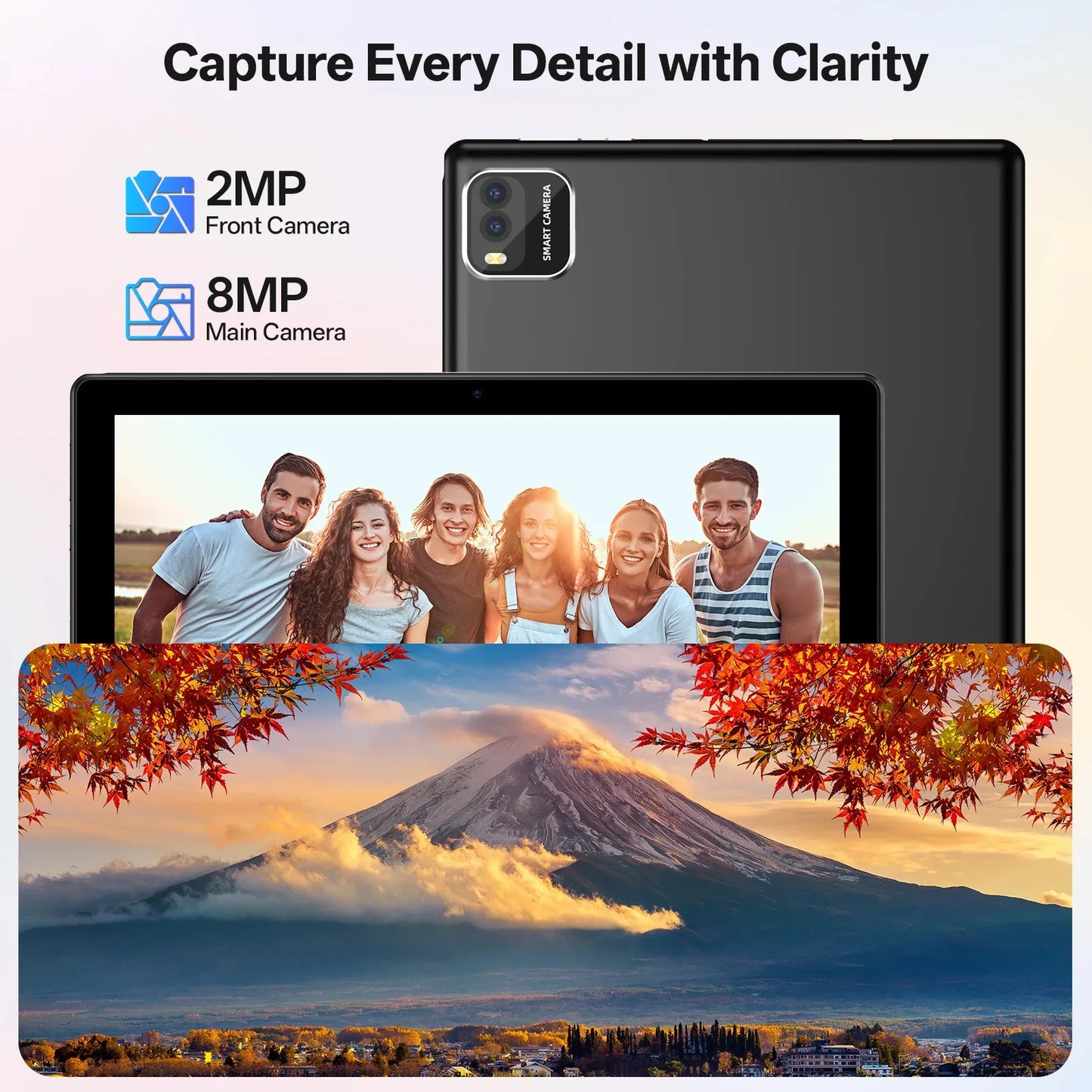 10-inch Tablet PC, Android 15 system, Quad-Core Processor, 12 (3+9) GB + 64 GB Storage, Expandable up to 1TB, Supports WiFi 6,