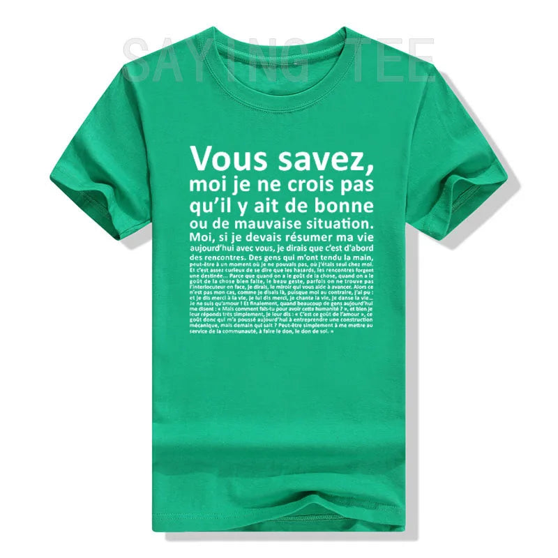 T-shirt classique avec lettres imprimées — humoristique, graphique, cadeaux