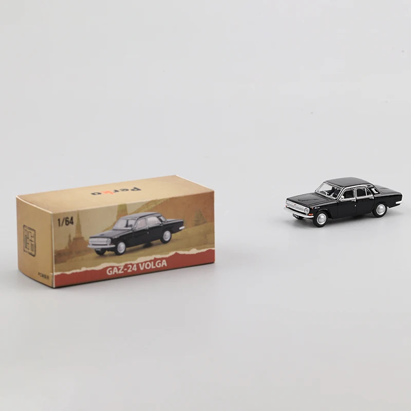 Perka – modelo de coche de aleación GAZ-24 Volga, escala 1:64, adorno, exhibición de recuerdos, colección, regalo de pasatiempo
