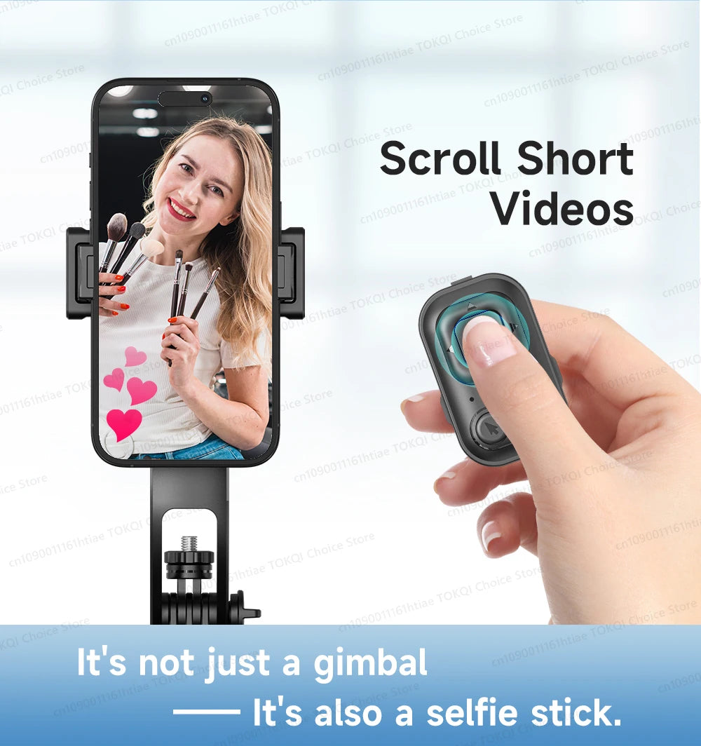 TOKQI C17 – Trépied selfie 360° avec suivi IA automatique, télécommande et lumière de remplissage