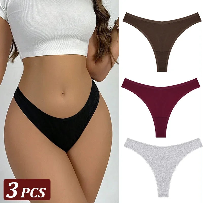 String Sans Couture Coton Femme — Lot de 3 Pièces Confort Quotidien