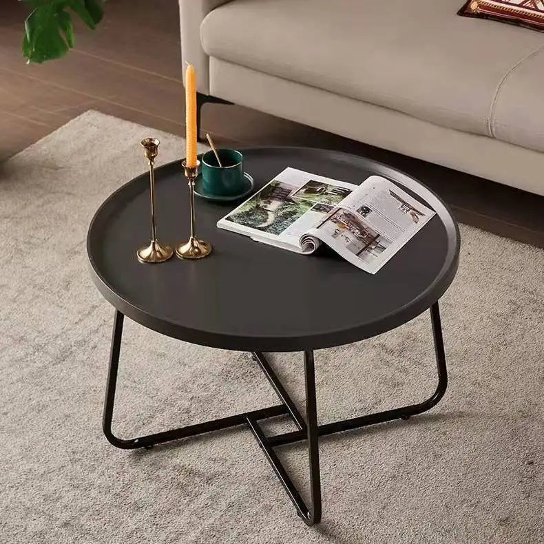 Multifunctional coffee table, modern minimalist living room, combined round side table for home