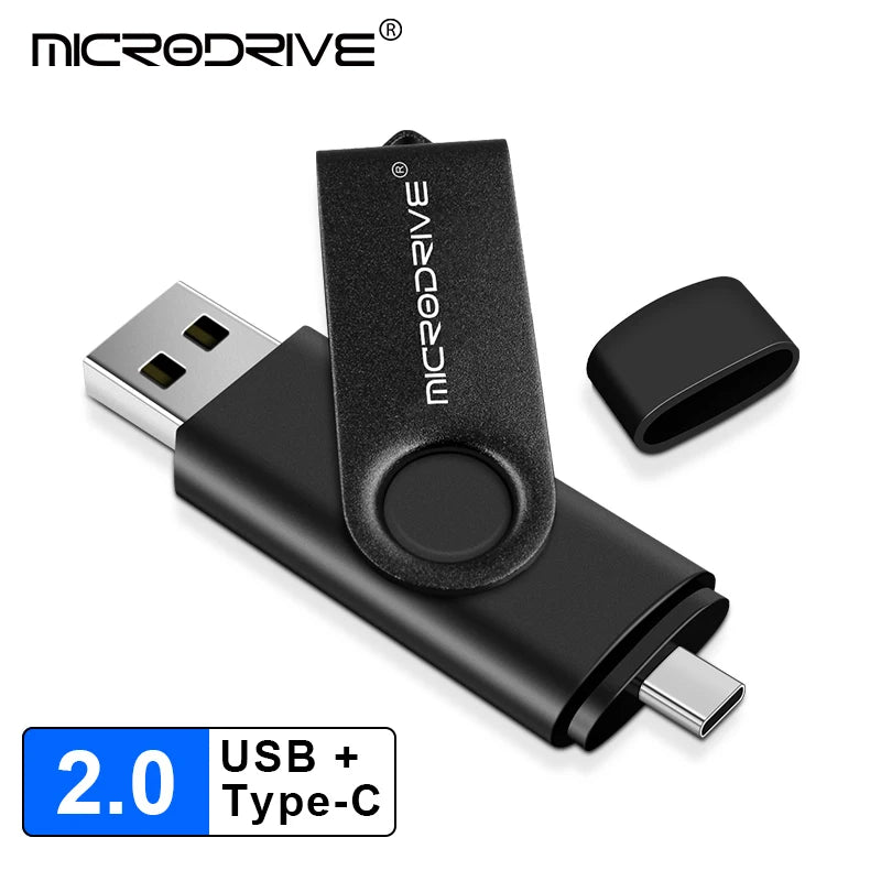 Clé USB OTG 2 en 1 Type C 128 Go, clé USB 1 Go, 2 Go, 4 Go, 8 Go, 32 Go, 64 Go, 128 Go, mémoire USB