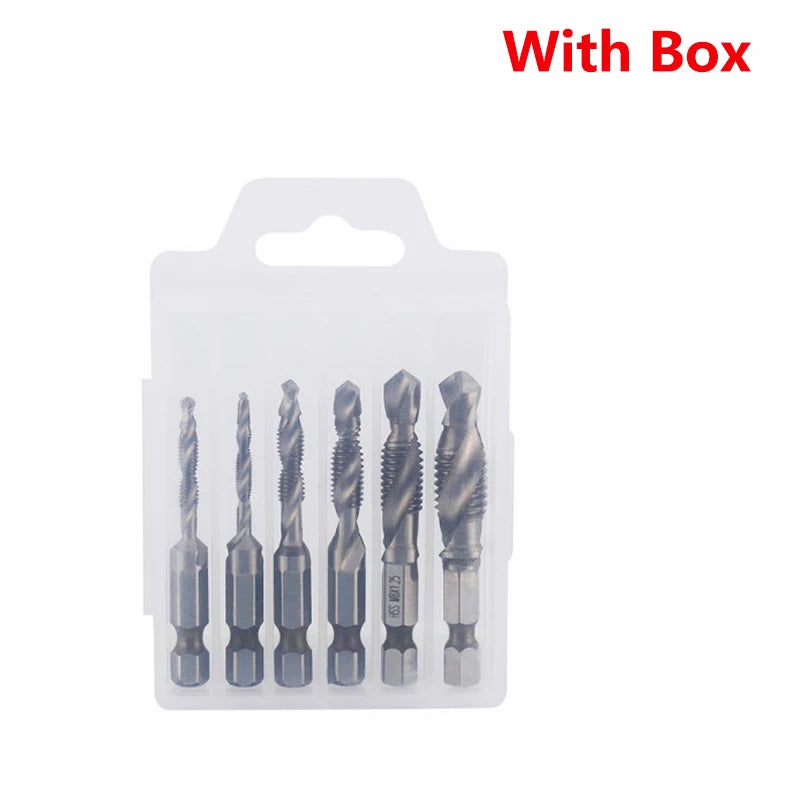 Forets tarauds plaqués titane tige hexagonale HSS — M3, M5, M6, M8, M10, outils à main