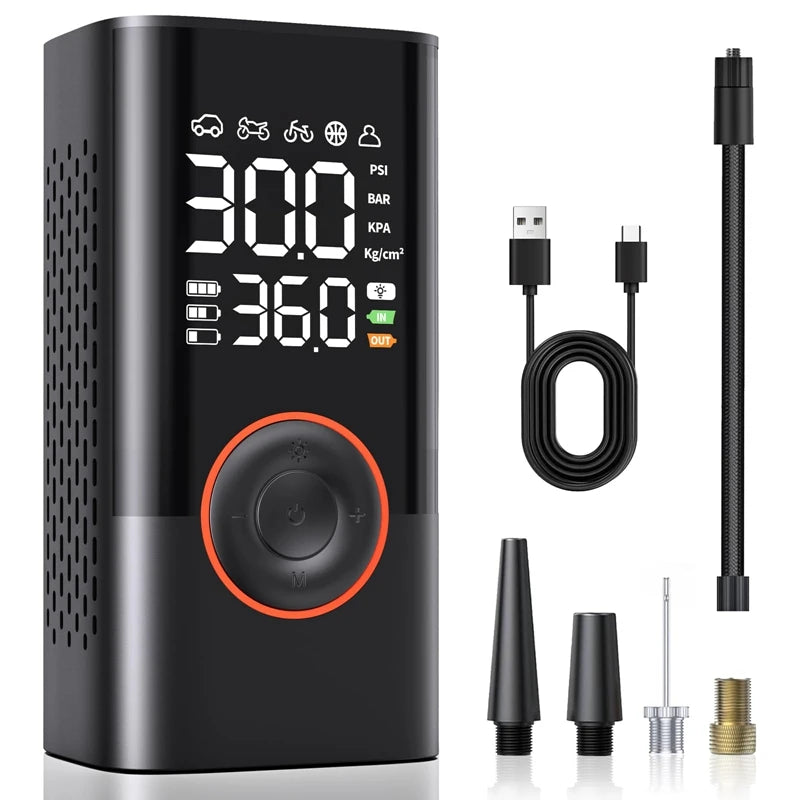Compresseur d'air électrique sans fil pour voiture, pompe de gonflage pour moto, vélo, bateau, auto