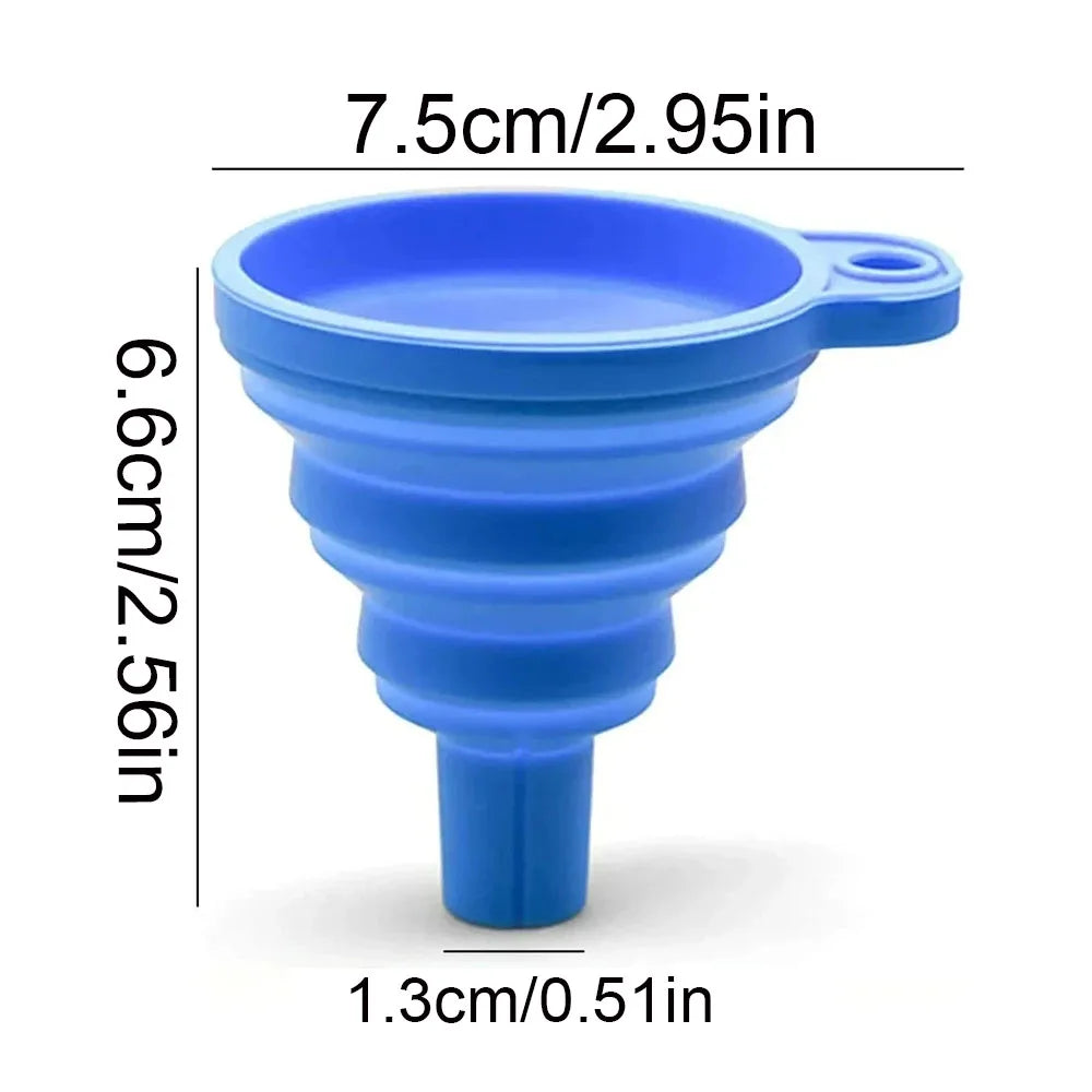 Entonnoir universel pour liquide en silicone, pliable et portable, pour voiture, eau chaude