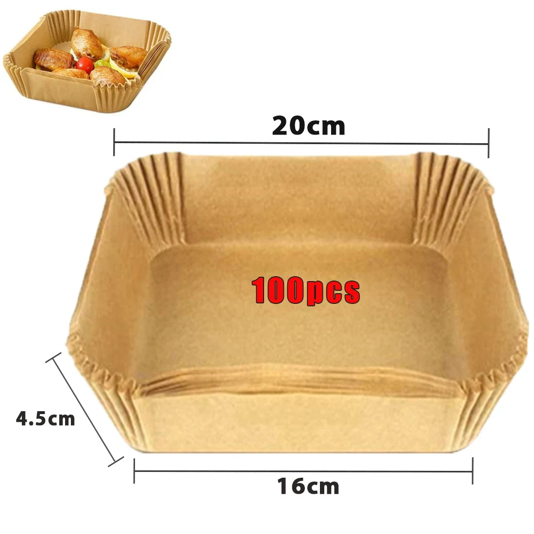 Papier antiadhésif pour friteuse à air et poulet, papiers de cuisson ronds, doublures en papier, accessoires de cuisine, 50 pièces, 100 pièces