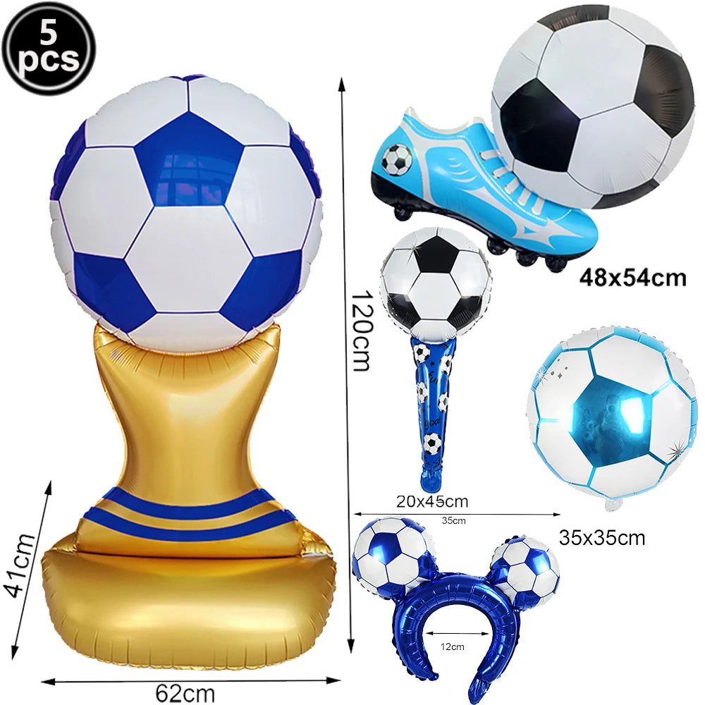 Ballons Aluminium Thème Football — Décoration Fête Anniversaire & Baby Shower Enfant