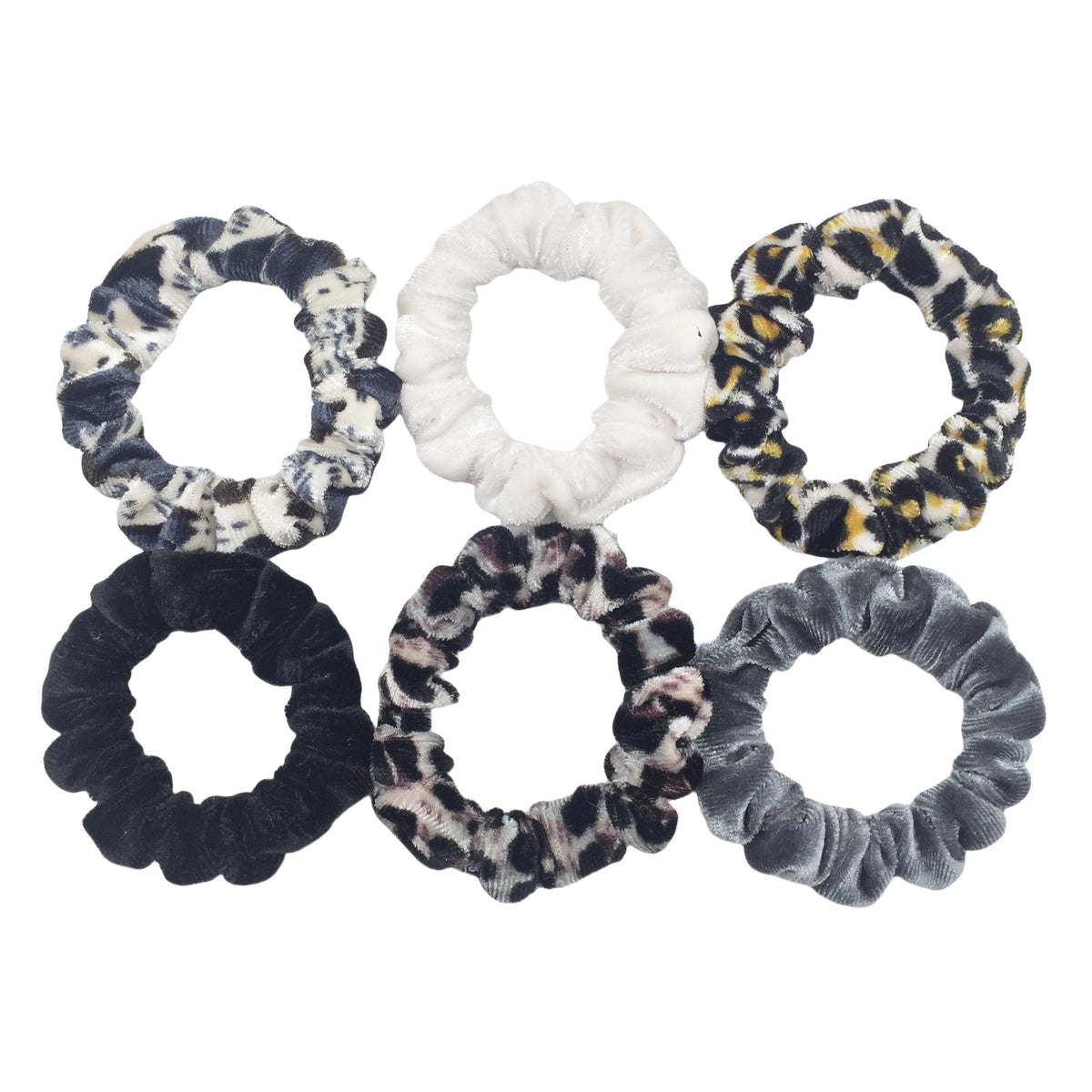 Chouchous en velours pour femmes motif léopard — élastique, bandeau cheveux, queue de cheval, 24/50/6 pièces