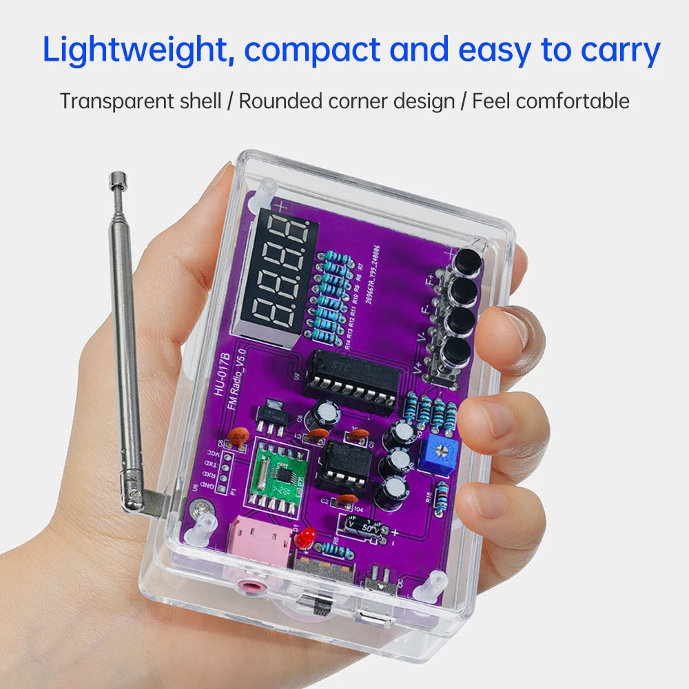Kit électronique radio FM réglable avec affichage numérique, soudure de pratique de projet, mort, bricolage, 87-108MHz, RDA5807S