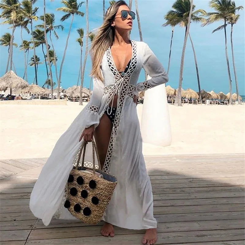 Blue Eyes Bikini Cover-Up, Tuniques de plage, Long Kaftan, Robe de plage, Sarong, Maillots de bain