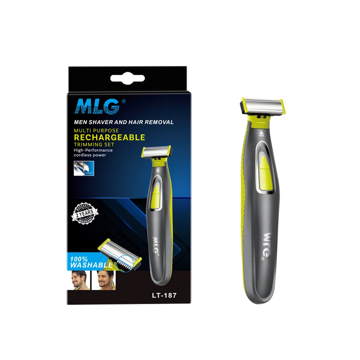 Rasoir électrique portable pour hommes et femmes — USB, lame en T, corps entier, lavable