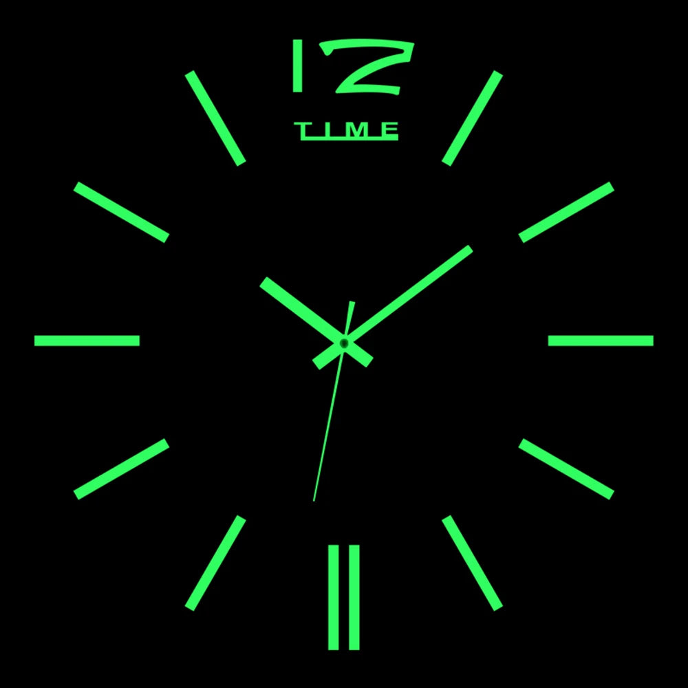 Reloj de pared, reloj de pared luminoso DIY, reloj de cuarzo, pegatinas de espejo acrílico, reloj de pared, decoración de pared, decoración cálida del hogar.
