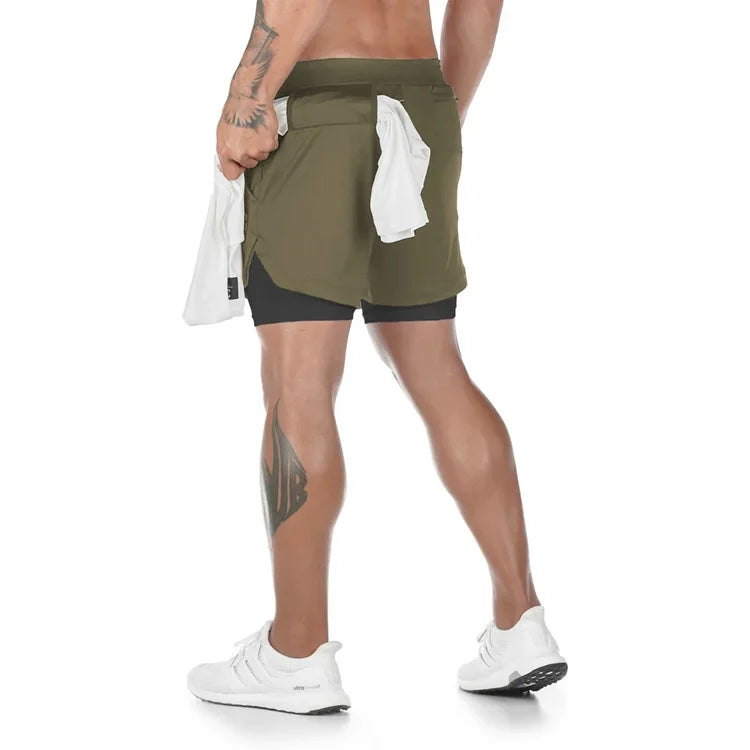 Short de course camouflage pour hommes, Short de sport 2 en 1, séchage rapide, entraînement, Fitness, Jogging, pantalons courts d'été pour hommes
