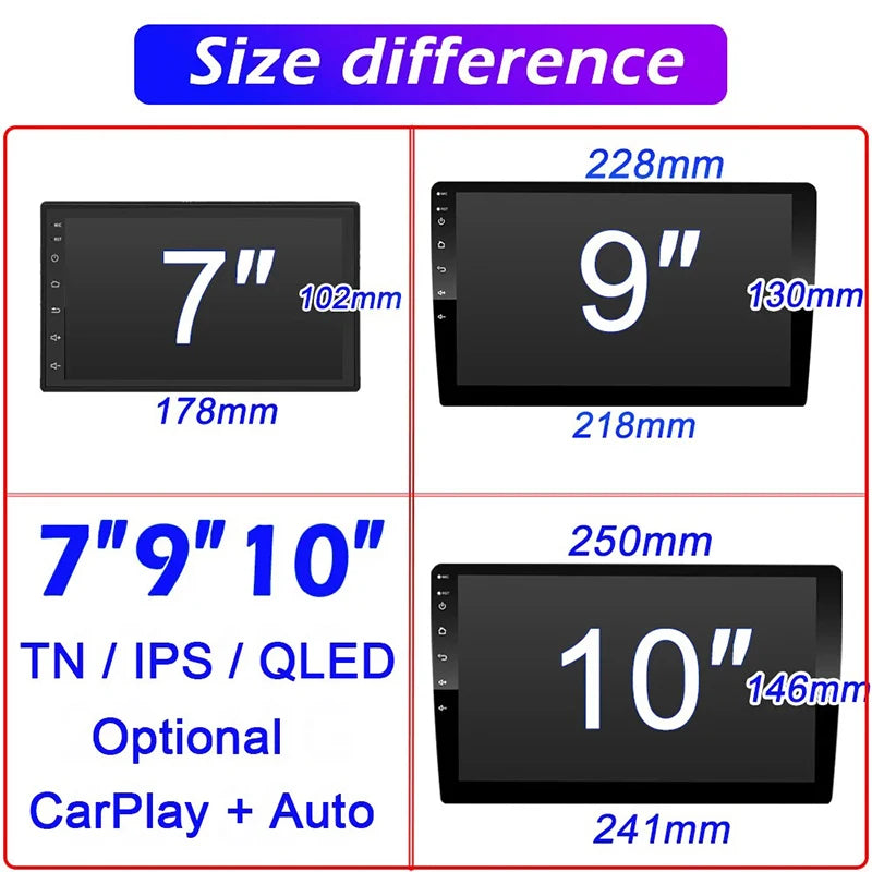7/9/10 inch Universal Android 13 Car Stereo 64G Android Car Radio 2 Din Car Radio GPS BT Multimedia Center Smart Car Systems