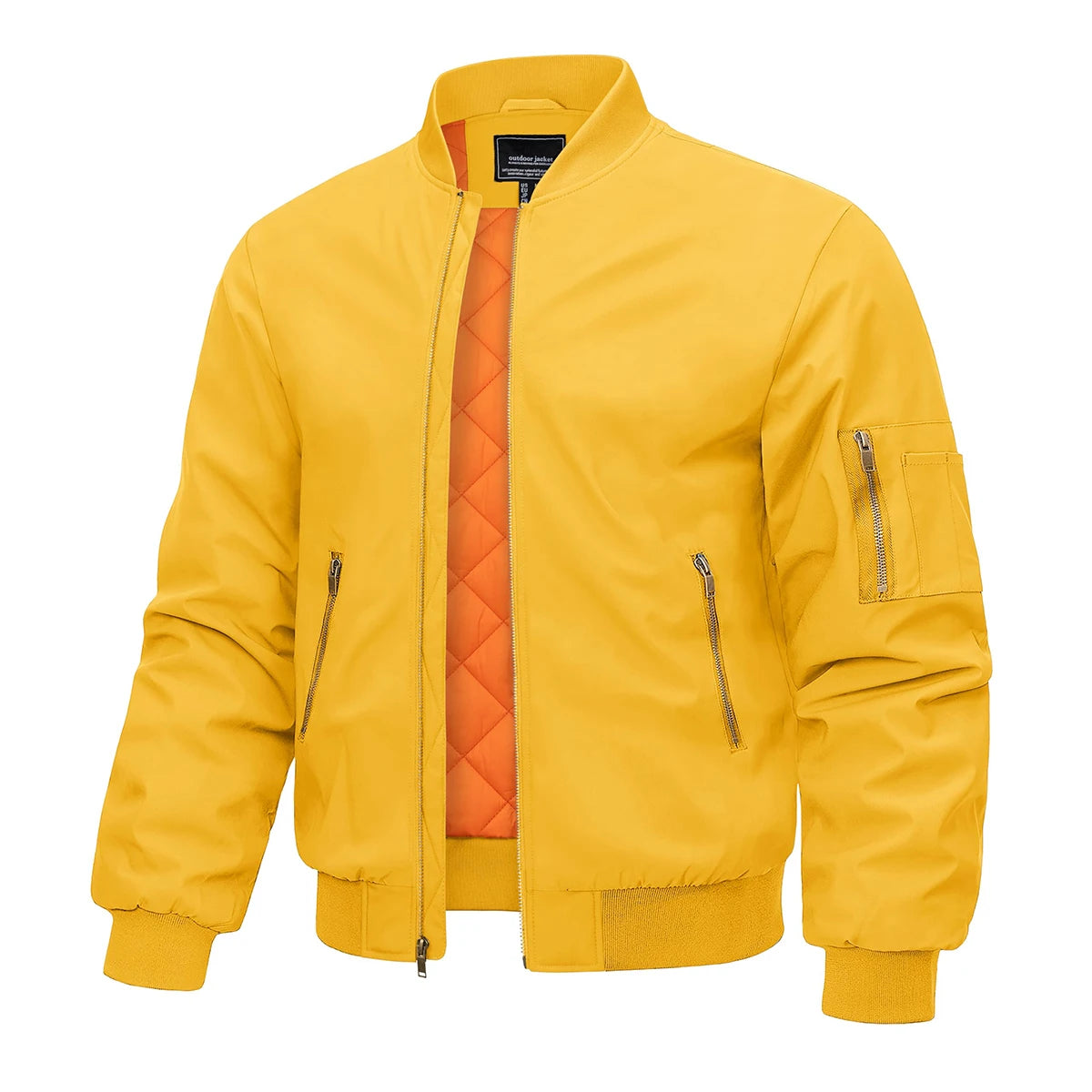 MAGCOMSEN Bomber jacket men's warm zip winter padded casual coat baseball windproof pilot varsity jackets