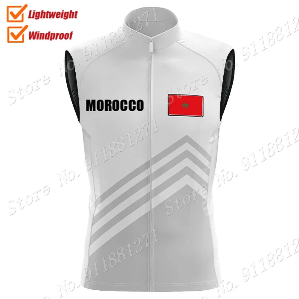 Gilet de cyclisme 2023 coupe-vent léger — course route, rouge, sans manches, VTT