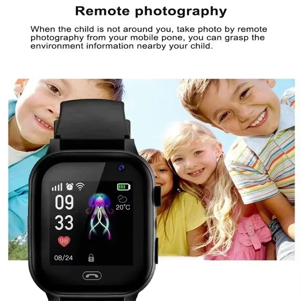 Montre connectée enfants 2026 — SOS, GPS, carte SIM, appel, caméra, étanche, cadeau