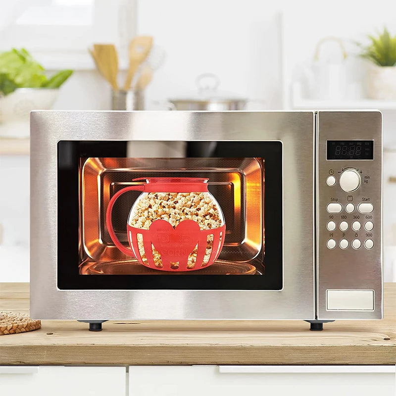 Máquina de hacer palomitas de maíz Micro-pop para microondas de 2.25 litros con vidrio de temperatura segura Máquina para hacer palomitas de maíz con aire