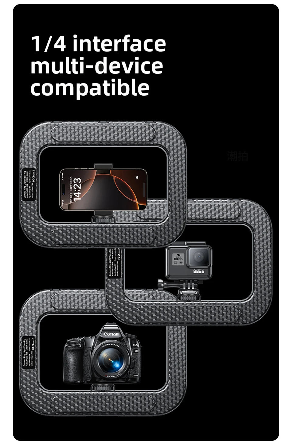 Anneau lumineux LED Portable, nouvelle lampe de photographie d'éclairage de Cage de lapin pour diffusion en direct Mobile, décoration lumineuse pour Selfie