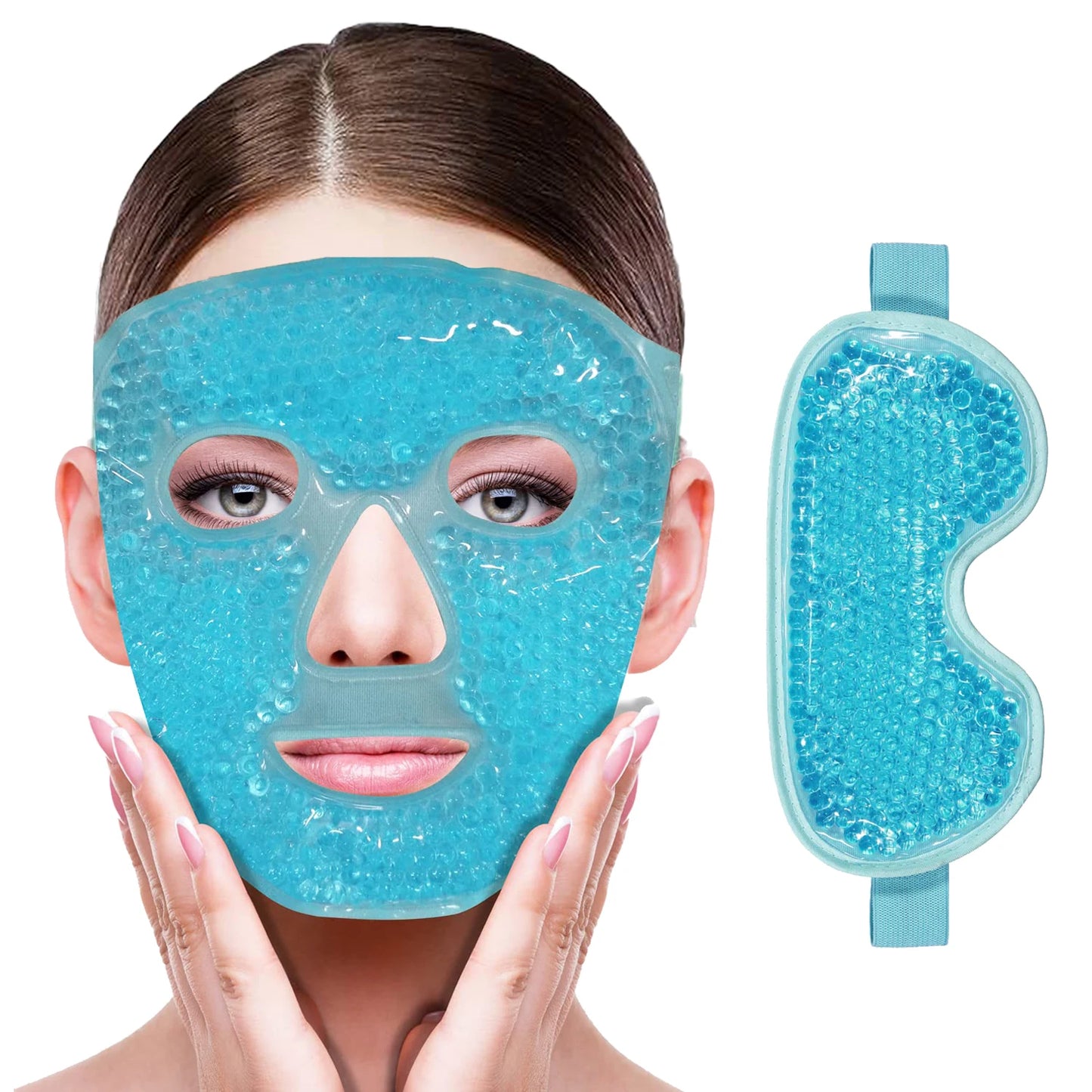Gel refrescante hielo máscara facial máscara de ojos máscara facial fría y caliente compresa perlas de gel máscara facial fría bolsa de hielo, compresa sueño FaceSPA