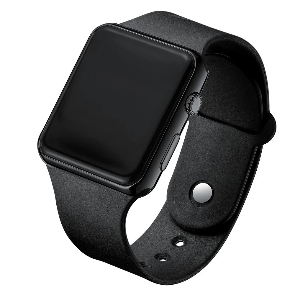 Reloj digital sencillo para hombres y mujeres, deportivo, de moda, electrónico, LED, correa de silicona negra, reloj de hombre informal, Reloj Hombre