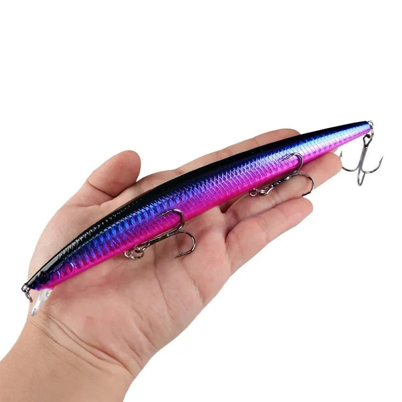 Leurre de pêche méné Laser appât artificiel dur 18 cm 24g yeux 3D crochets pointus appât de pêche en mer coloré manivelle Wobblers