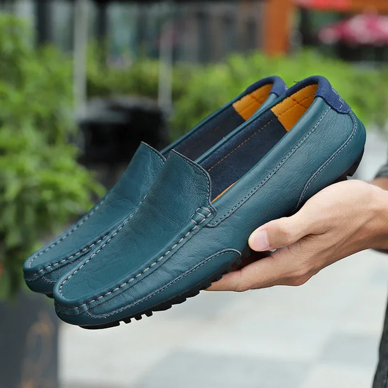 Mocassins Respirants en Cuir Véritable Homme — Confort Été