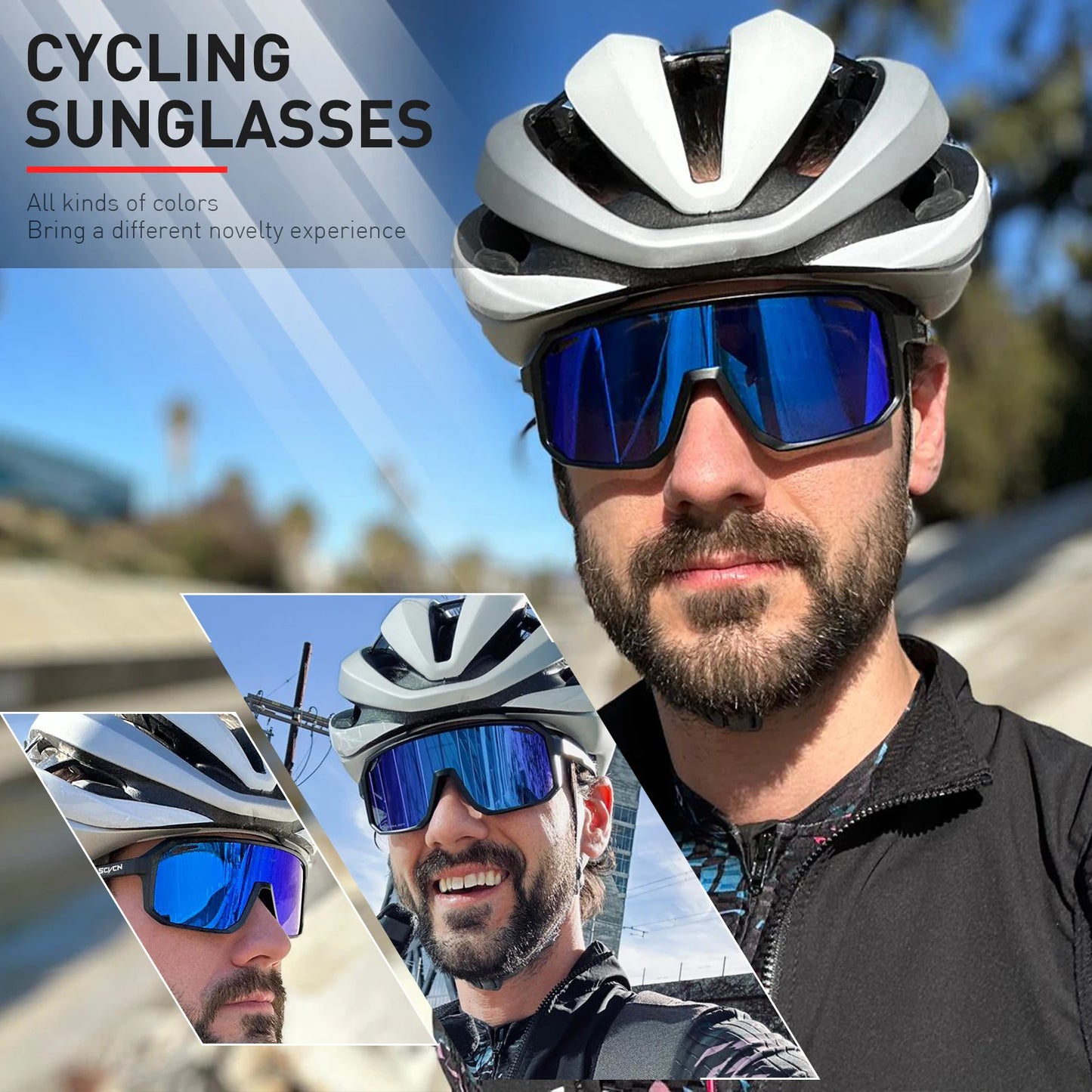 SCVCN-Gafas de sol de ciclismo para hombres y mujeres, gafas de bicicleta, UV400, deportes al aire libre, MTB, equitación, senderismo, nuevo
