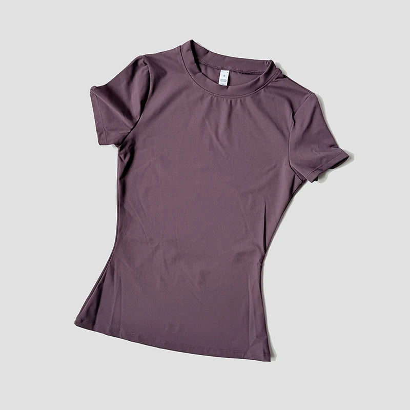 Top de yoga sin costuras para mujer, camiseta deportiva, ropa de fitness, camiseta de yoga de manga corta, top de gimnasio, ropa activa de running