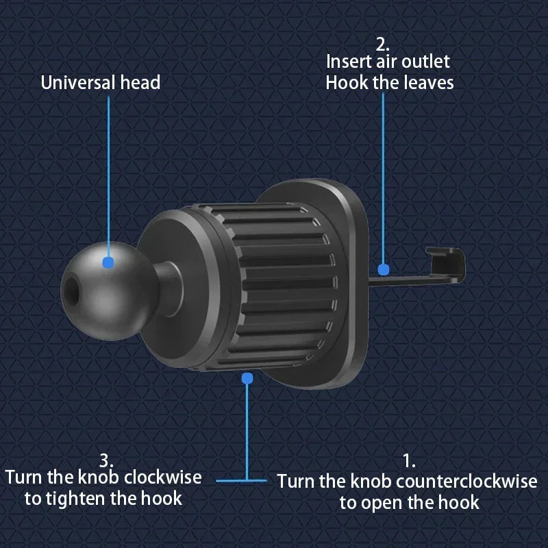 Car Cell Phone Holder, Phone Holder Accessories, Interior Automatic Air Vent, Holder Parts, Phone Holder Base, Fiber Clip