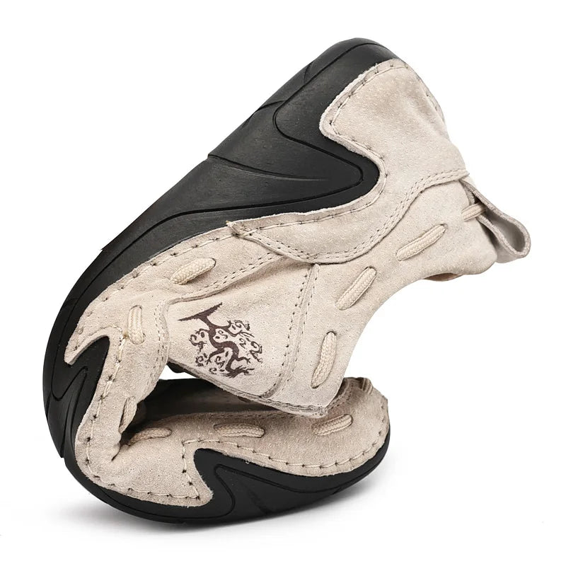 Zapatos casuales de cuero para hombre, zapatillas deportivas hechas a mano, mocasines transpirables, marca de lujo, zapatos náuticos, talla grande 38-48