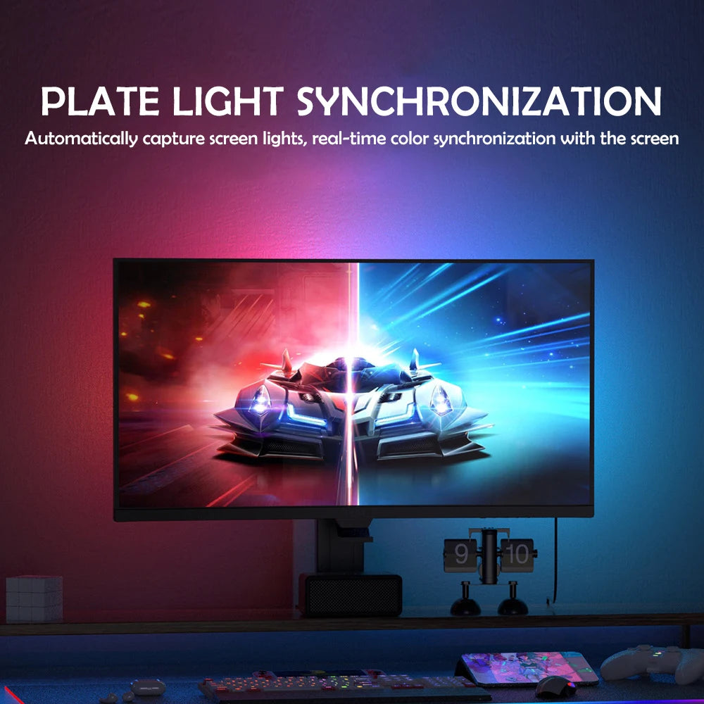 Bande lumineuse de jeu RGB, rétro-éclairage, affichage LED, synchronisation, écran d'ambiance PC, application de synchronisation musicale, décor de salle de jeu, fête