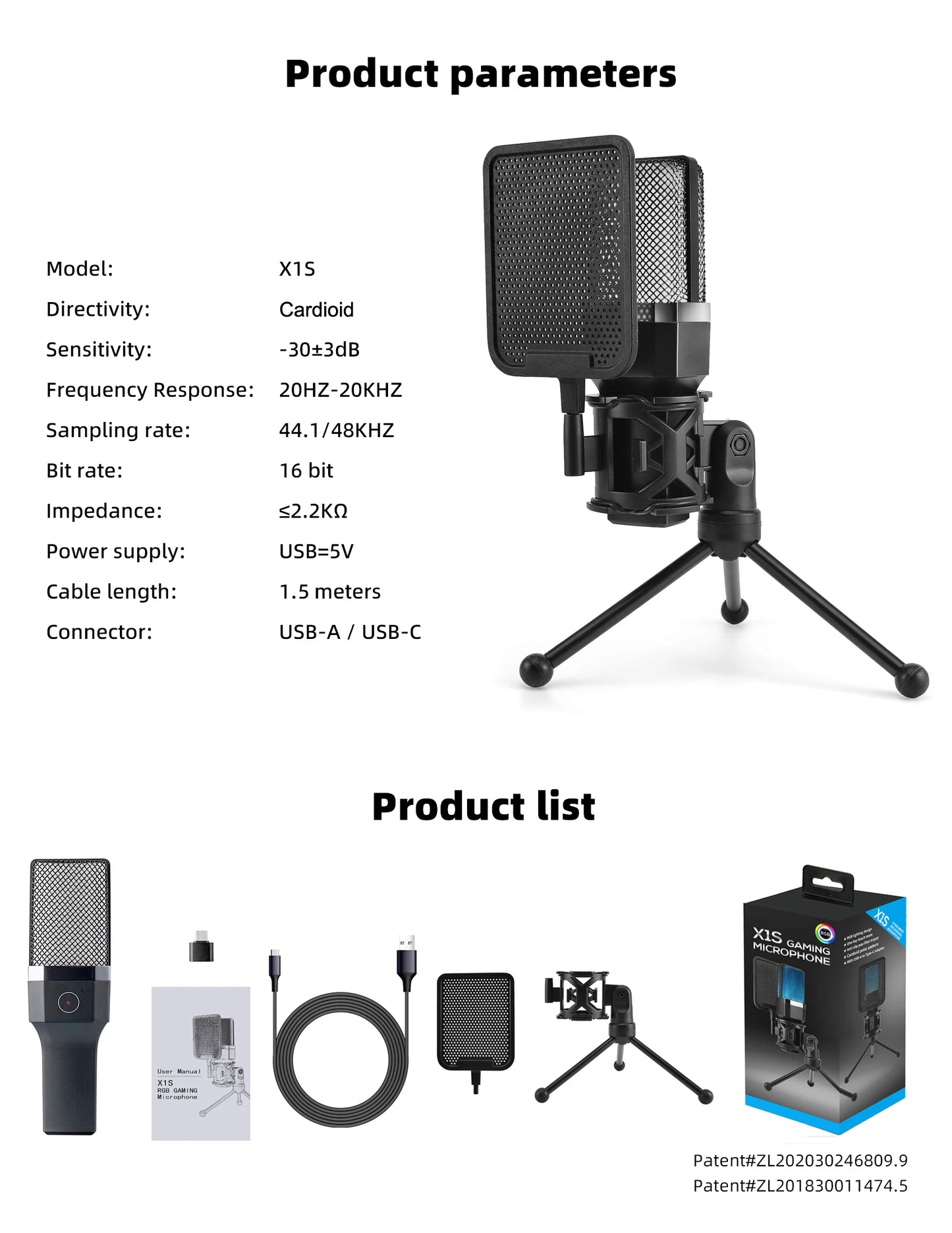 Microphone USB à condensateur pour gaming et podcast – Micro filaire pour PC, streaming et karaoké