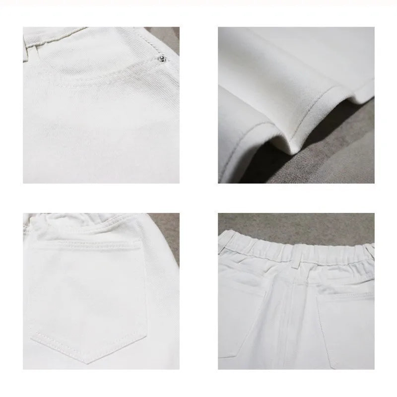 Jean Évasé Ourlet Brut Femme — Taille Haute Slim Mode Automne