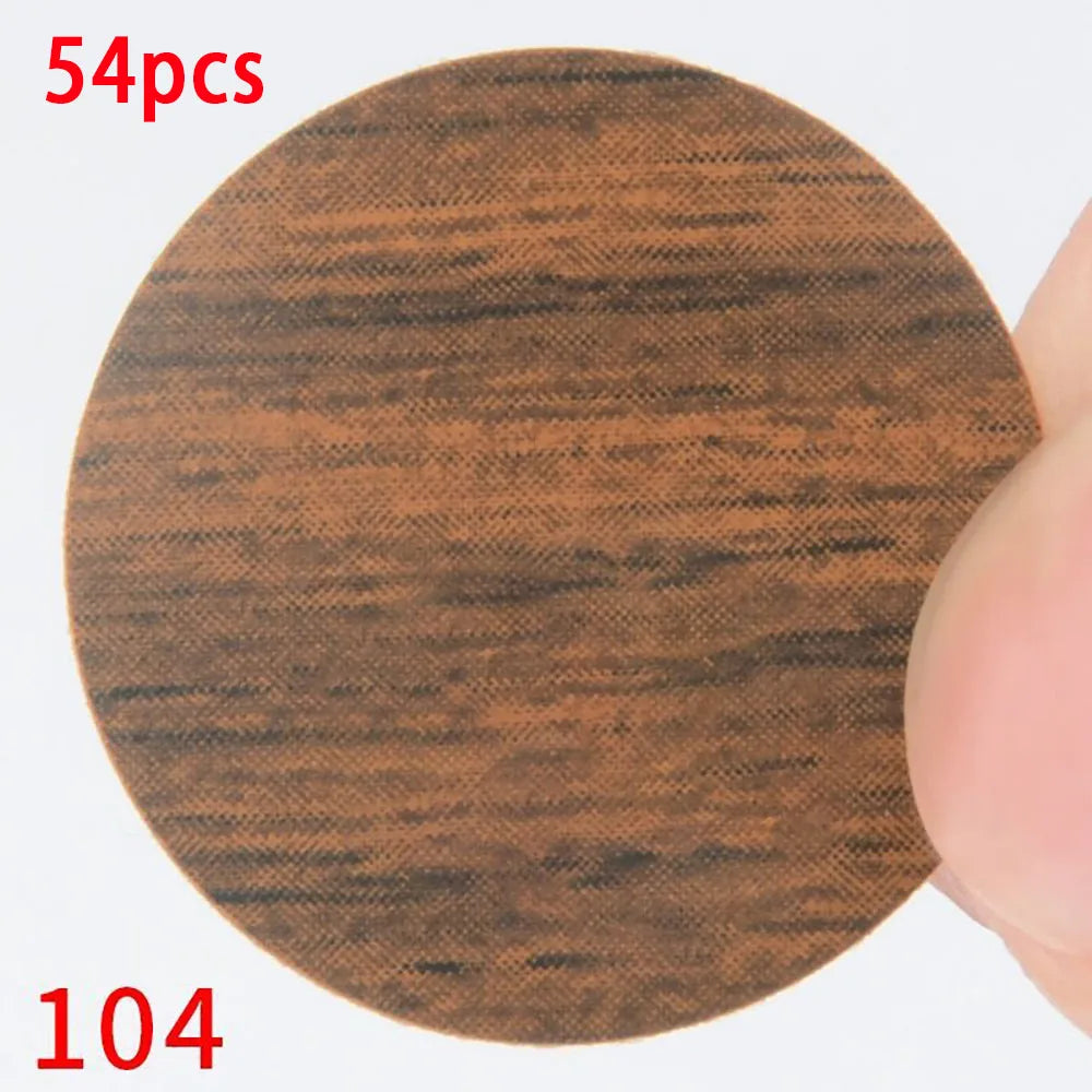 MELArt Self-Adhesive Screw Cap Cover for Wood Furniture, Hole Stickers, Wood Craft, Desk and Cabinet, Sticker Ornament, 54 pieces per set