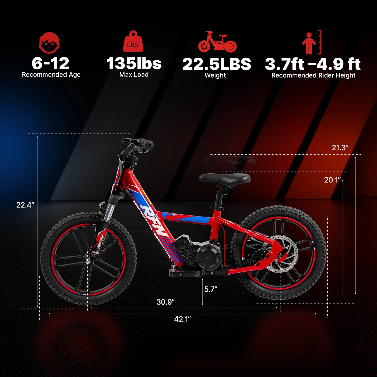 Moto Électrique Tout-Terrain Enfants 36V 500W — 18,6 mph 11,2 Miles 3 Vitesses 4-8 Ans