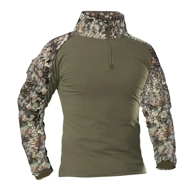 T-Shirts de randonnée tactiques en plein air pour hommes, Combat militaire de l'armée CP Camouflage à manches longues, chemise d'escalade de chasse, vêtements de Sport en coton