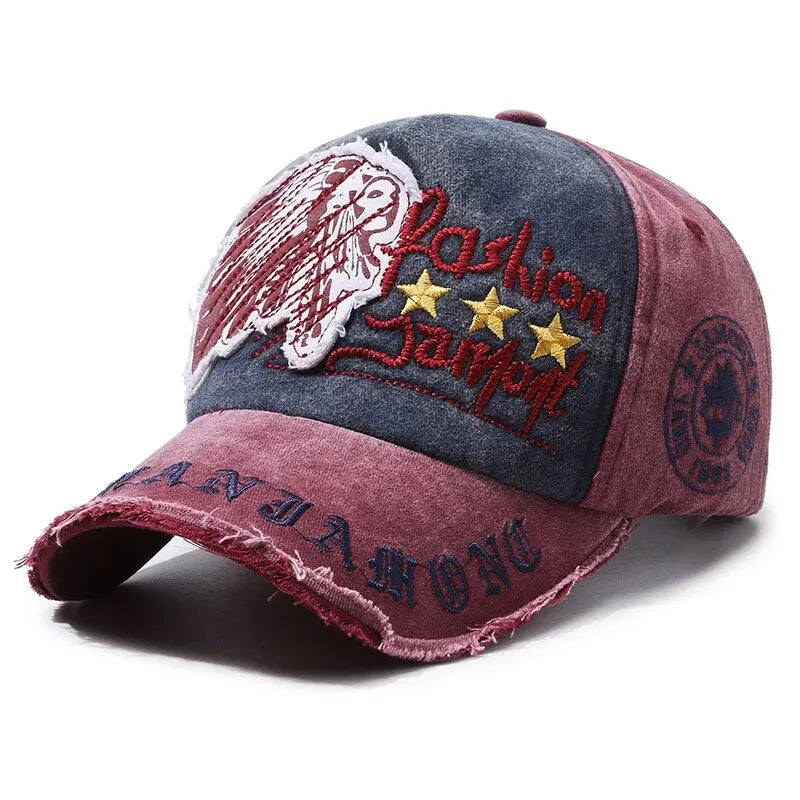 Gorra de béisbol retro desgastada informal para deportes al aire libre para cuatro estaciones, gorra de sol de primavera y otoño, gorra bordada con letras para hombres